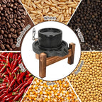 Manual Stone Grain Mill with Stainless Steel Handle, Natural Granite - Image 7