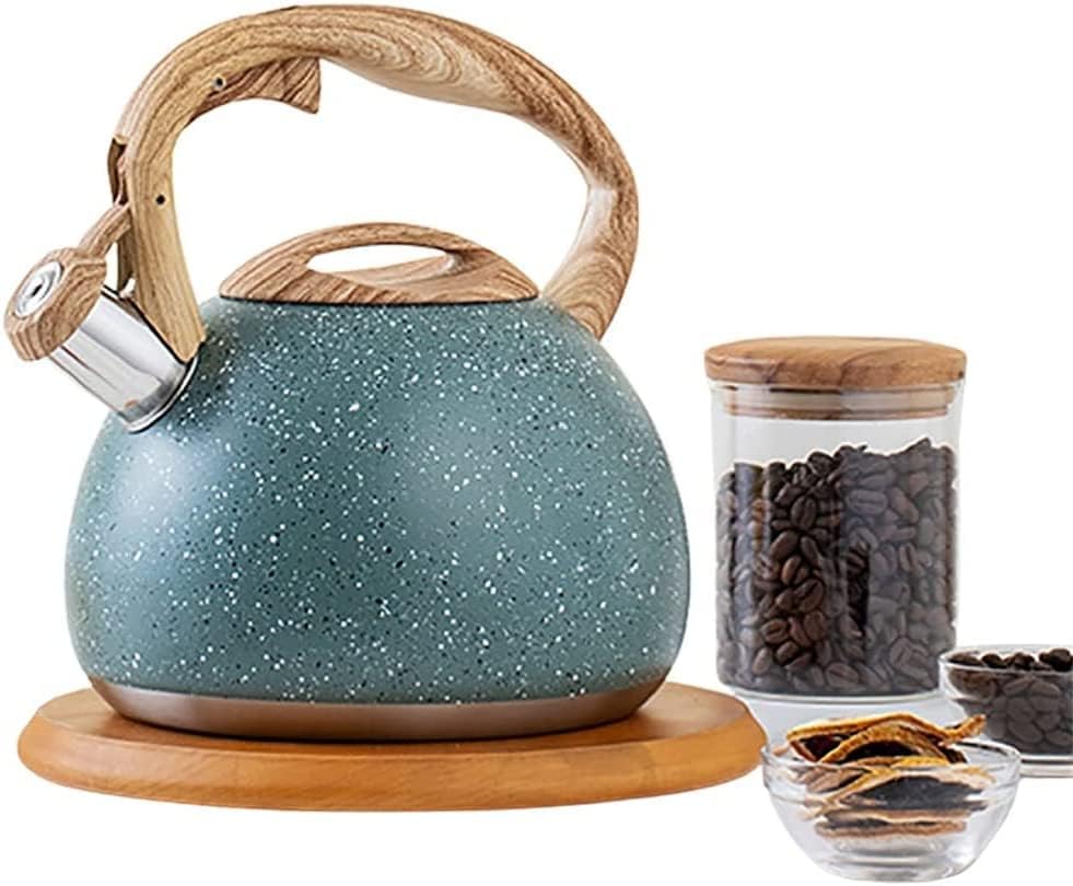 HEAGER Ceramic teapot, Stove Top Kettle, Whistling Kettle, Tea Infuser,Tea Pot, Stainless Steel Whistling Tea Kettle Stovetops Food Grade Teapot with Heat-Proof Handle - Image 4