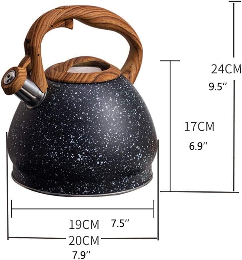 Stovetop Kettle 3L Large Capacity Tea Kettle Whistling Stainless Steel Teakettle for All Stovetop with Ergonomic Handle Teapot Kettles for Stove(B) - Image 2