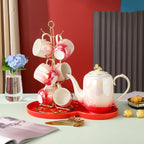 Water Pitcher Ceramic Kettle Cup Water Set with Iron Stand Household teapot Tea Set Large Capacity Cold Kettle Gift Set Water Jug - Image 2