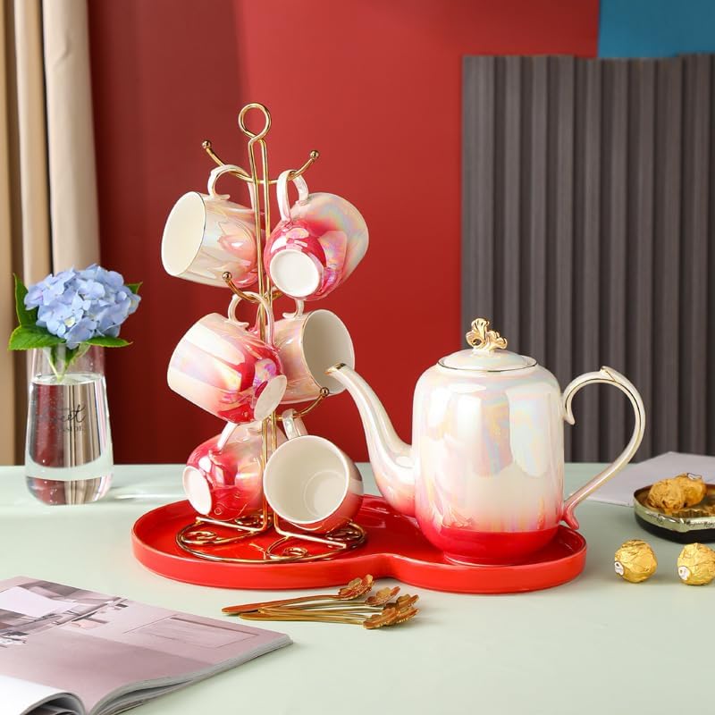 Water Pitcher Ceramic Kettle Cup Water Set with Iron Stand Household teapot Tea Set Large Capacity Cold Kettle Gift Set Water Jug - Image 2