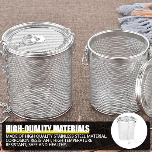Stainless Steel Seasoning Strainer Cooking Spice Filter Loose Leaf Tea Infuser with Chain Hook for Home Restaurant, 5.5x6.3 Inch - Image 4