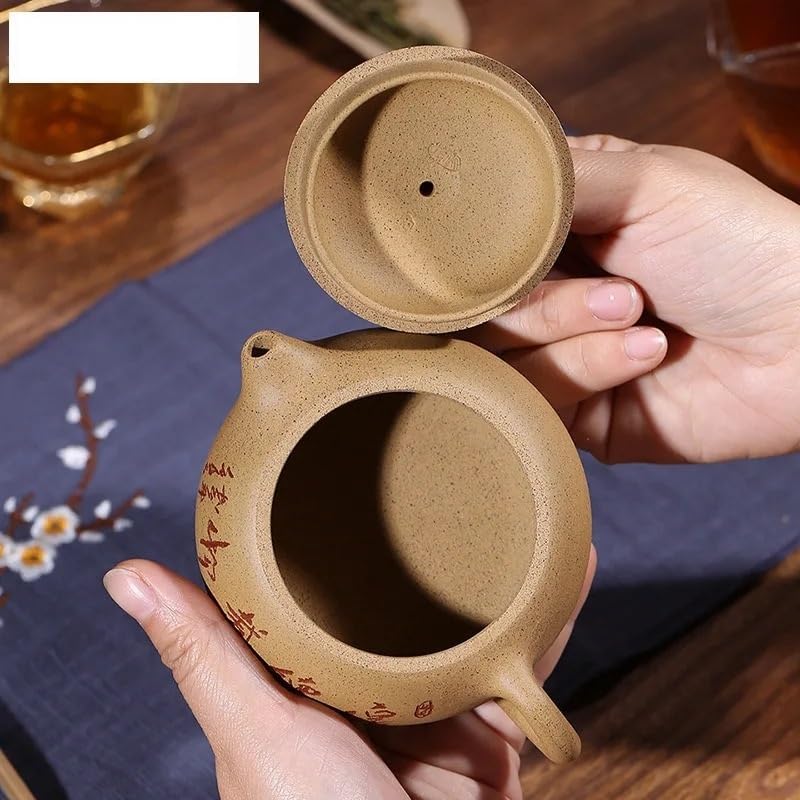 Tea Pots For Loose Tea 150ml Purple Clay Teapots Handmade Xishi Pot Raw Ore Section Mud Kettle Zisha Tea Set Tea Services Tea Pots Coffee Pot Tea Infuser Pot - Image 5