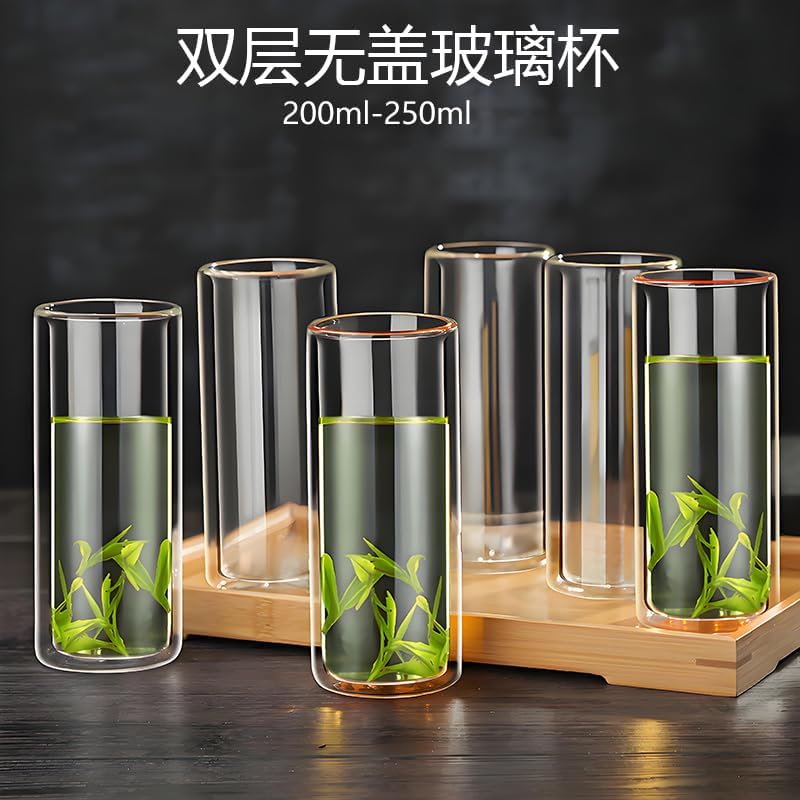 10 pieces ，Double-walled glass drinking cup, glassware, heat-insulating drinking cup, office beverage cup for milk and coffee, non-scalding - Image 2