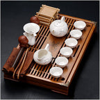 Chinese Gongfu Tea Set - Ceramic Teapot with Cups and Saucer, Includes Buddha Statue - Complete Tea Brewing Set for Home and Tea Ceremonies - Image 5