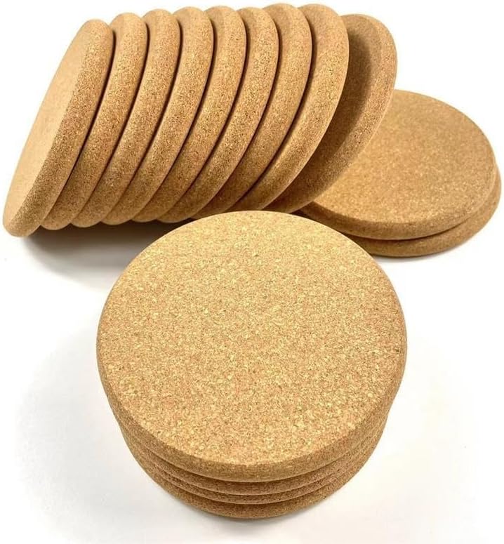 Coasters Cork Coasters, Round & Square, 3-5mm by Unknown