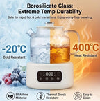 220v Smart Glass Electric Kettle 1.2l with Tea Infuser,Precise Temperature Control,Quiet Boiling for Home,Office,Dorm - Image 6