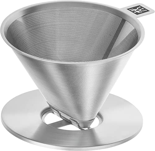 ZWILLING Sorrent Z1024-006 Stainless Steel Coffee Dripper/Mug Set, Double Wall Glass Coffee Mug, Heat Resistant, Cold Insulated, Paperless, Dishwasher Safe, For 1-4 Cups - Image 3