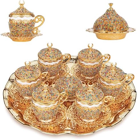 Alisveristime Gelincik Crystal Turkish Coffee Set, 27 Pc (Mix) by Alisveristime