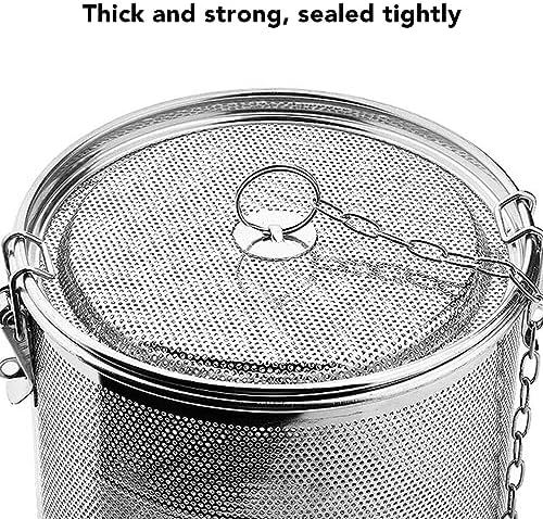 Tea Strainers for Loose Tea, Stainless Steel Tea Strainer Fine Mesh Seasonings Seperation Basket Filter with Chain Hook for Home Restaurant (4.3l) - Image 6