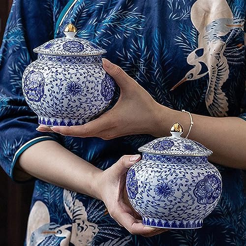 Tea Tin Vintage Celadon Loose Leaf Tea Canister Sealed Ceramic Household Storage Jar Multifunctional Decoration Porcelain Tea Storage - Image 4