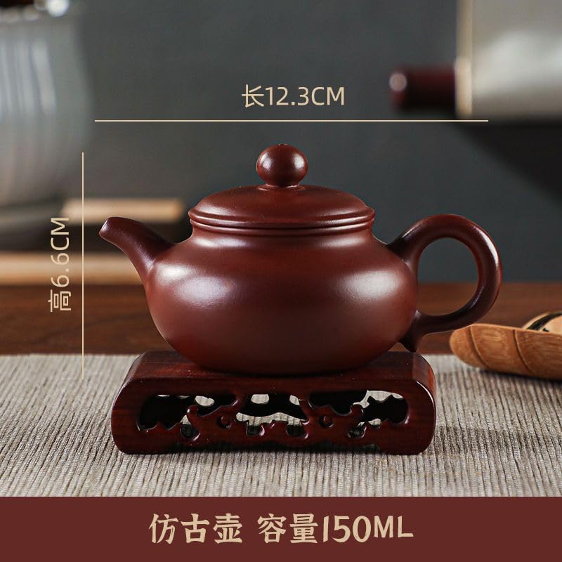Handmade Zisha Teapot, Segmental Clay Chinese Yixing Purple Clay Tea Pot, Chinese Kungfu Brew Infuser Loose Leaf Tea (71(150cc)) - Image 3