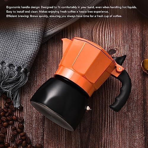2 Valve Aluminium Alloy Moka Pot, Stovetop Coffee Pot, Classic Italian Coffee Maker, Heat Resistant Moka Pot, Heat Insulation Coffee Maker Pot for Office Home (300ml 6 Cups) - Image 3