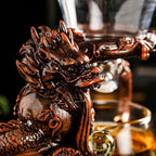 Glass Teapot Set with Infuser Semi Automatic Dragon Tea Set with 6 Small Cups (red dragon) - Image 2