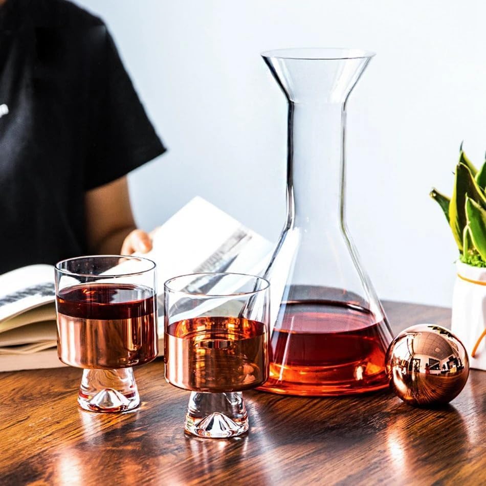 Water Pitcher Water Jug and Glass Set,Crystal Wine Glasses Cup Set Bar Accessories,Nordic Light Luxury Cold Kettle Wine Milk Bottle Water Jug(Rose Red) - Image 3