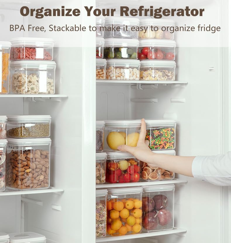 Melovom Pop Food Storage Containers Set Airtight Food Storage Containers with Pop Lids, Kitchen Pantry Organization and Storage, BPA Free, 2 x 2.8Qt - Image 3