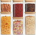 ComSaf Glass Pantry Storage Containers (0.7Qt/1.2Qt/1.6Qt) Set of 6, Square by ComSaf