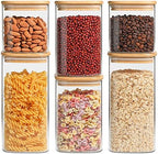 ComSaf Glass Pantry Storage Containers (0.7Qt/1.2Qt/1.6Qt) Set of 6, Square by ComSaf