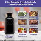 Infinity Jars 2L (68 Fl oz) Black Ultraviolet Blocking Glass Apothecary Jar Airtight Smell‑Proof Refillable Container for Herbs, Spices, Tea & Essential Oils 3-Pack - Image 6