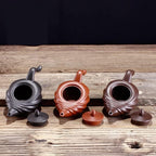 KYUSAR Japanese Cast Iron Teapot Chinese Teapot 110ML Teapot Purple Clay Tea Pots Modern Purple Sand Handmade Tetsubin Tea Pot (Color : A, Size : 110ML) - Image 3