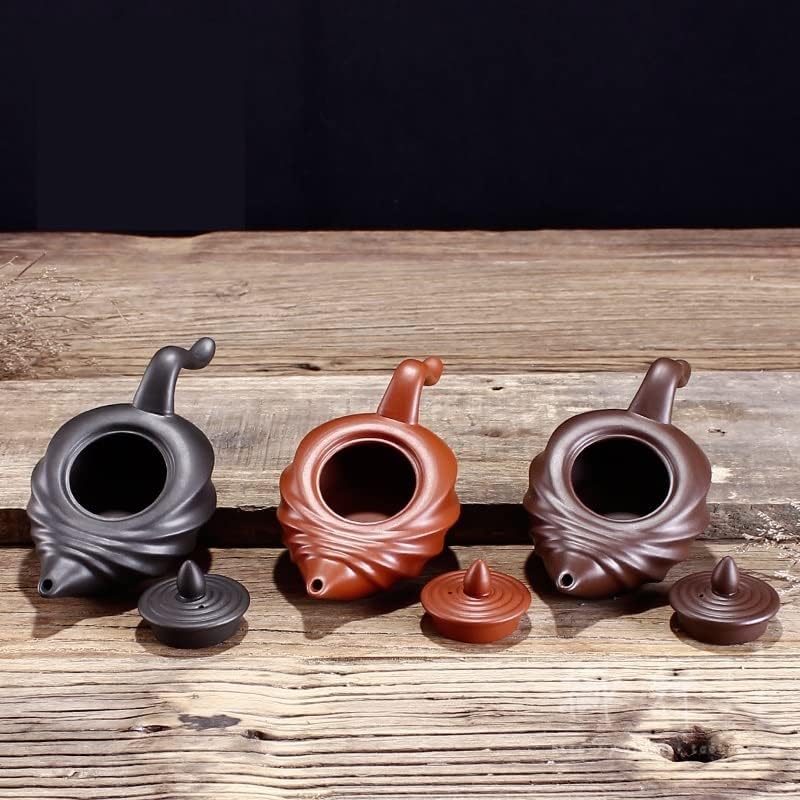 KYUSAR Japanese Cast Iron Teapot Chinese Teapot 110ML Teapot Purple Clay Tea Pots Modern Purple Sand Handmade Tetsubin Tea Pot (Color : A, Size : 110ML) - Image 3