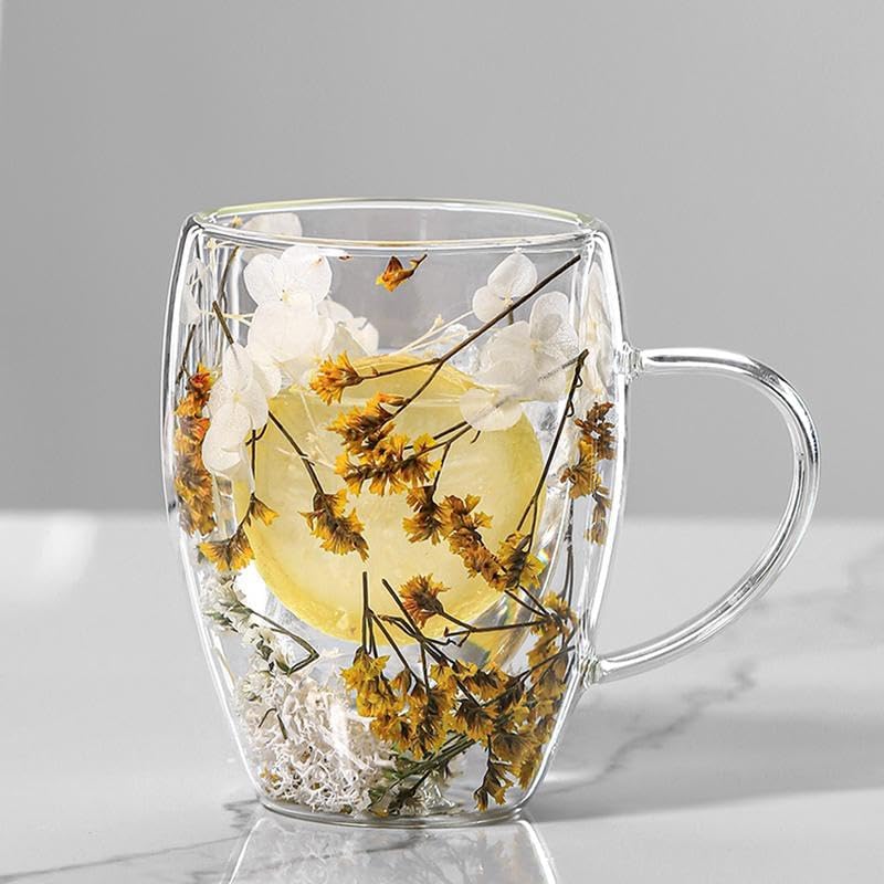 Cup 350ML Double Wall Coffee Glass with Handle Tea Mug - Image 5