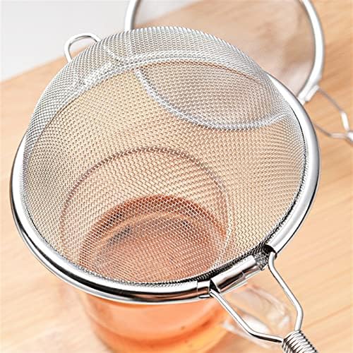 Stainless Steel Fine Mesh Kitchen Strainer with Small Skimmer Spoons - Premium Quality Flour Sieve and Tea Infuser - Cooking Accessories for Culinary Enthusiasts - Image 4