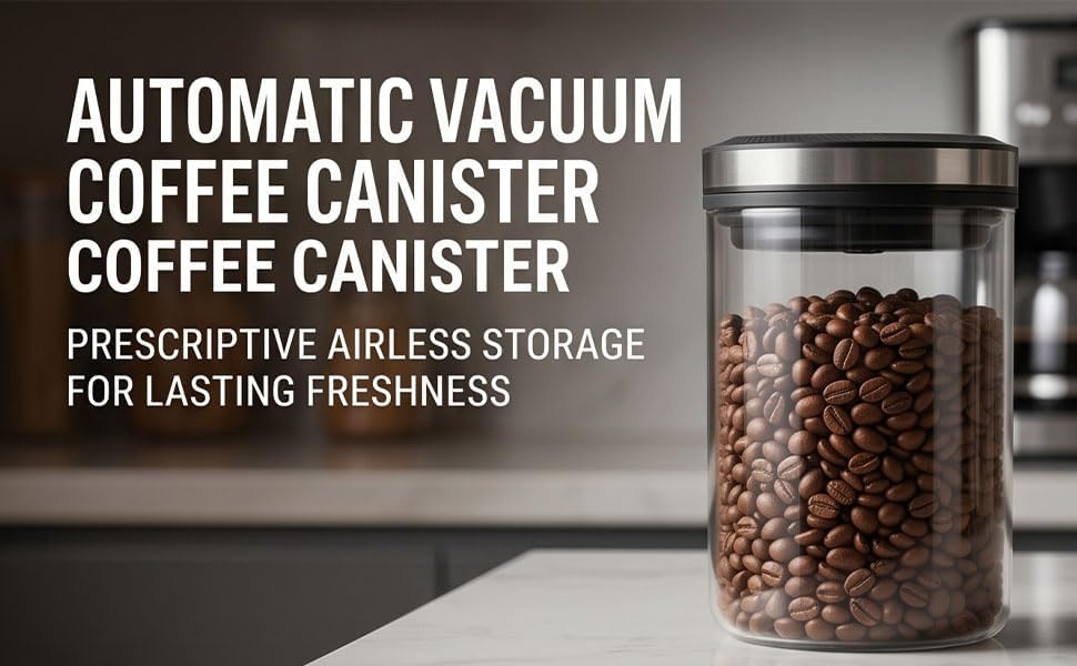 Haofy Automatic Vacuum Coffee Canister Rechargeable Glass Airtight Storage Container 2000mAh Lithium Battery LED Display Real Time Pressure Sensor for Coffee Beans Freshness - Image 4