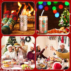 SiliFine 6 Pcs Christmas Glass Cups, 16 oz with Lids and Straws - Image 6
