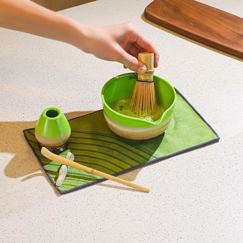 Matcha tea bowl set, 7-piece ceremony set for beginners, traditional bamboo whisk, matcha water boiler stand, tea bowl gift set - Image 2