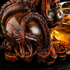 Glass Teapot Set with Infuser Semi Automatic Dragon Tea Set with 6 Small Cups (red dragon) - Image 3