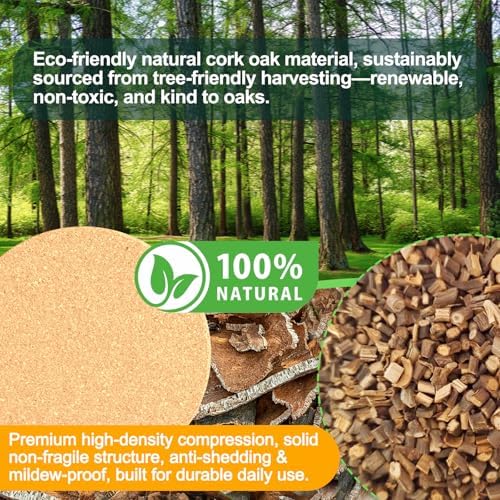 200 Pcs Cork Coasters for Drinks, 4" Round Drink Coasters - Image 2