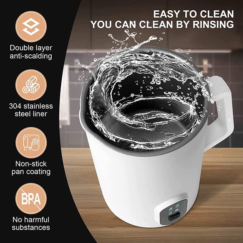 Milk frother, 4 in 1 milk frother with heating function, 580ml/19.6oz Automatic hot and cold coffee foamer, Latte, Cappuccino, Macchiato, Hot Chocolate, milk steamer with temprature control (1, Black) - Image 5