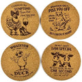 Sarcastic Animals Cork Coaster Set – 20 Pack of Laser Engrave Drink Coasters with Funny Sayings for Home, Office, Parties by Handmade