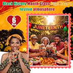 6 Pcs Juneteenth Glass Cups Celebrate Freedom Party Favors Gifts Tumbler with Lids and Straws Bulk 16 oz Reusable Can Shaped Drinking Glasses for Juneteenth Party Supplies - Image 4