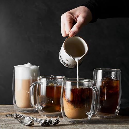 ZWILLING Sorrent 39500-114 Sorrento Double Wall Glass Latte Mug, 15.9 fl oz (450 ml), Set of 2, Tumbler, Insulated, Heat Retention, Microwave Safe - Image 3