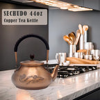 Classic Pure Copper Teapot without Coating, 44oz Tea Kettle with Tea Ball for Loose Leaf, Chinese Style Real Copper Tea Pot for Stovetop Safe, Ruyi Pattern(1300ml) - Image 7