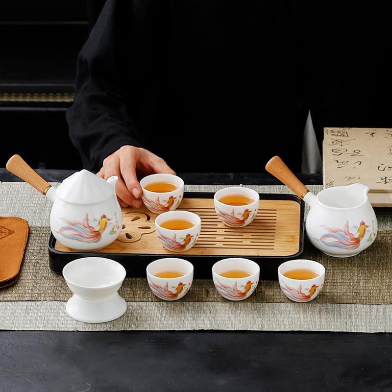 Chinese Tea Set Traditional, Chinese Gongfu Tea Set with 6 Cups, Kung Fu Tea Set for Adults (JYMT Sidehandle6) - Image 4