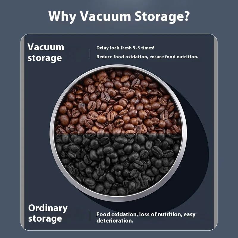 KeKee Coffee Bean Vacuum Sealed Container 750 ML / 1100 ML / 1600 ML Airtight Food Storage Jar Moisture-Proof and Odor-Resistant Ideal for Coffee Tea and Dry Goods Preservation(1600ml) - Image 3
