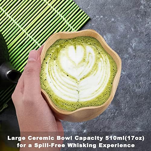 Japanese Matcha Tea Set, Bamboo Matcha Whisk Unique Matcha Set - Flower-Shaped Matcha Bowl Green Whisk Stand, Traditional Scoop, Perfect Handmade Matcha Ceremony Kit - Image 2