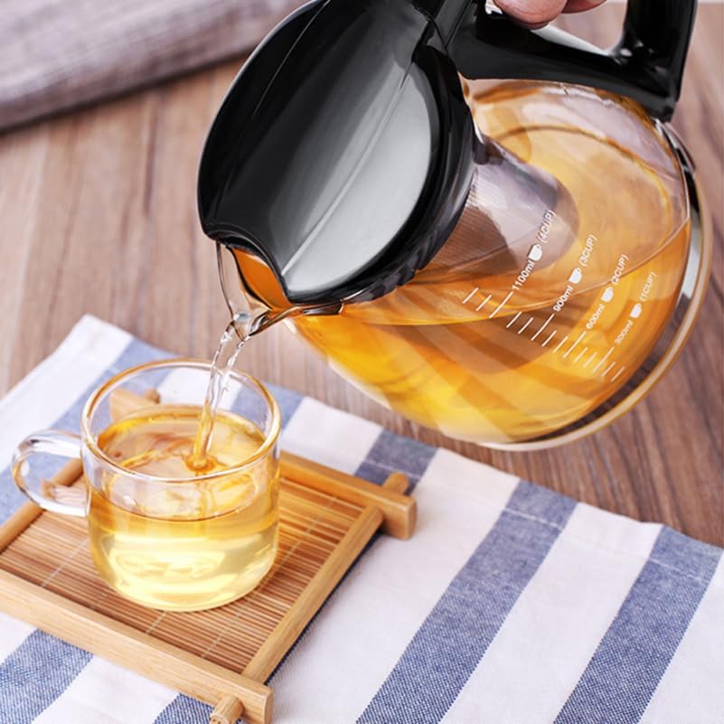 Zerodeko Borosilicate Glass Teapot Stainless Steel Strainer Heat Resistant Tea Infuser Kettle for Tea Enthusiasts - Image 3