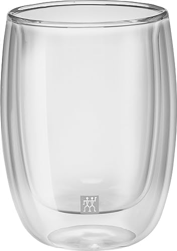 ZWILLING Sorrent 39500-076 Sorrento Double Wall Glass Coffee 6.8 fl oz (200 ml), Set of 2 Pieces, Tumbler, Heat Resistant, Cold Insulation, Double Wall Construction, Coffee Cup, Microwave Safe by Zwilling
