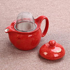 Chinese Traditional Wedding Decoration Supplies Double Happiness Porcelain Tea Set Teapot and Tea Cup 7 Pcs, Red Wedding Porcelain Tea Set, Double Happiness Tea Service Set for Adults - Image 3
