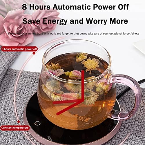 Electric Cup Warmer Temperature Control Smart Coaster with 2 Heating Modes, Coffee Mug Warmer with Auto-Off Timer, Enlarged Waterproof Beverage Heating Plate, Warm Gift for Your Love,Pink - Image 5