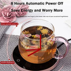 Electric Cup Warmer Temperature Control Smart Coaster with 2 Heating Modes, Coffee Mug Warmer with Auto-Off Timer, Enlarged Waterproof Beverage Heating Plate, Warm Gift for Your Love,Pink - Image 5