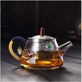 Habiba Tea Kettle Creative Small Teapot Transparent Glass Tea Kettle with Stainless Steel Infuser Hilter, Brewing Container for Home Office Household by Unknown