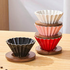 For Even Water Flow And Rich Flavor Coffee Dripper Cup For Home Barista,Ceramic Pour Over Coffee Filter Cup With Spiral Groove(Combination 1,V01 (1-2Cup)) - Image 4