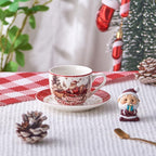 Christmas Espresso Cups & Saucers Set of 6, 3oz Small Coffee Mugs, Ceramic Demitasse Cup for Tea, Latte, Espresso Shot Cup for Expresso Machine & Coffee Maker, Christmas Gifts for Coffee Lovers - Image 4