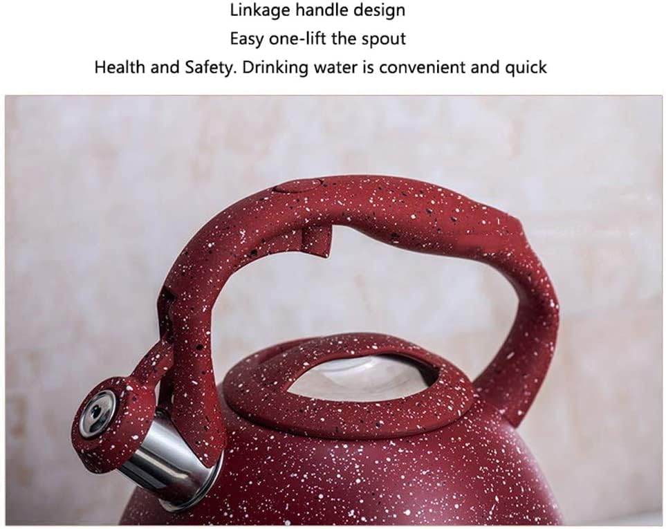 Stovetop Kettle 3L Large Capacity Tea Kettle Whistling Stainless Steel Teakettle for All Stovetop with Ergonomic Handle Teapot Kettles for Stove(D) - Image 4