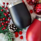 CHILLOUT LIFE 12 oz Stainless Steel Wine Tumblers 4 Pack - Double Wall Vacuum Insulated Wine Cups with Lids and Straws Set for Coffee, Wine, Cocktails - Powder Coated Black - Image 5